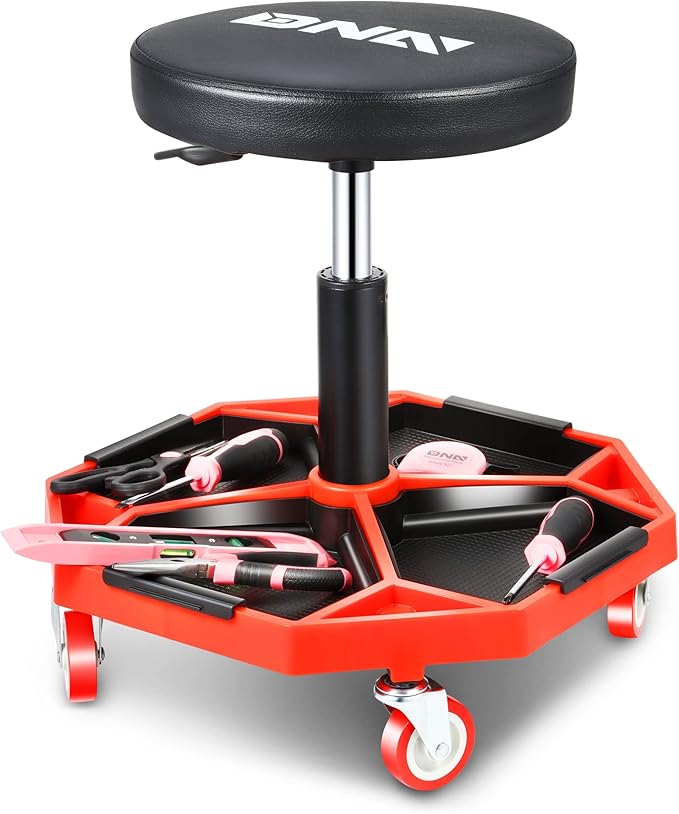 DNA MOTORING TOOLS-00253 Adjustable Height Pneumatic Garage Seat Rolling