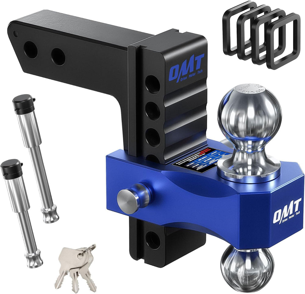 OMT Adjustable Trailer Hitch, 2 Inch Receiver, 12500 LBS Drop Hitch