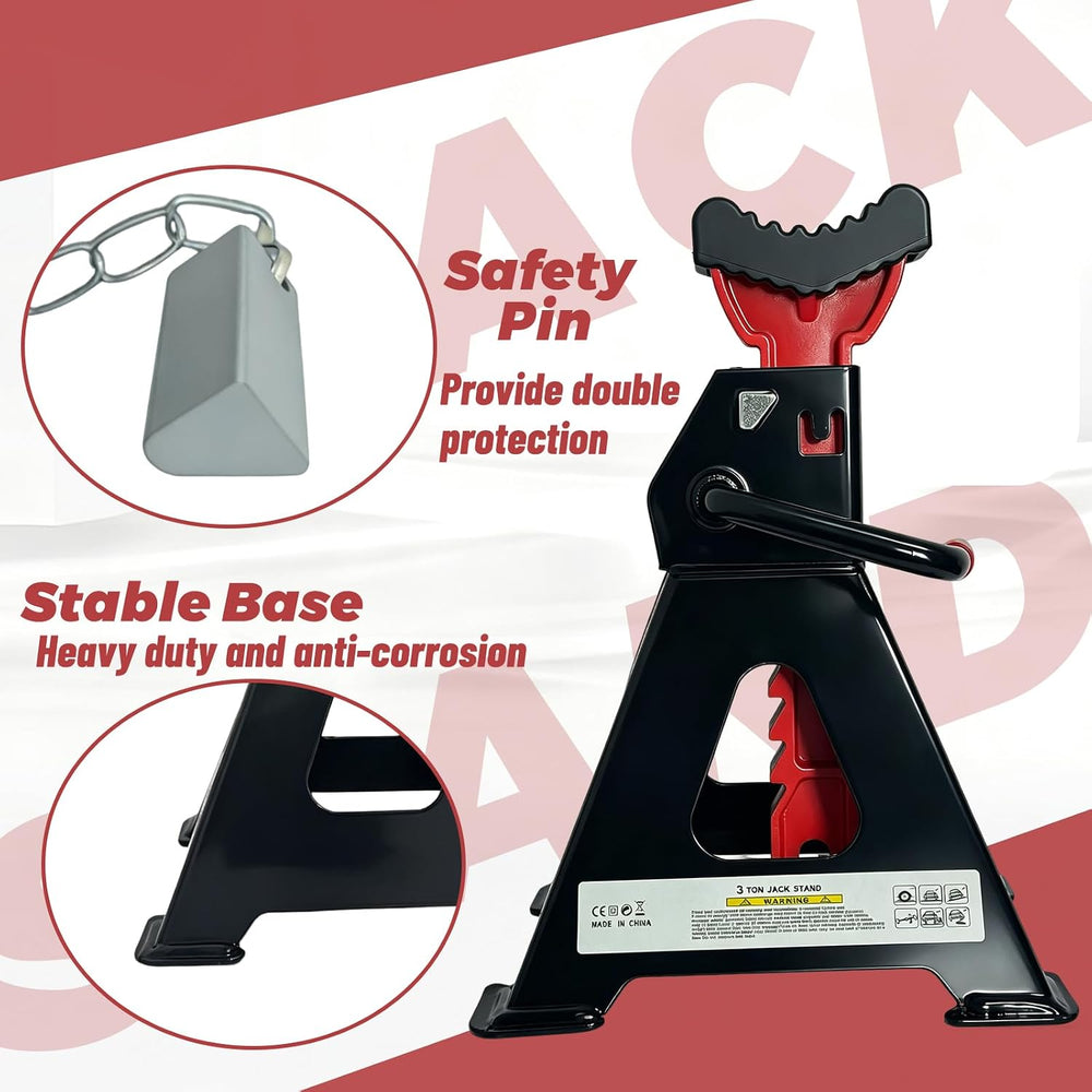 HENBOW Jack Stands,3 Ton(6600 Lbs) Capacity Car Jack Stand with Lock Pin,11.0...