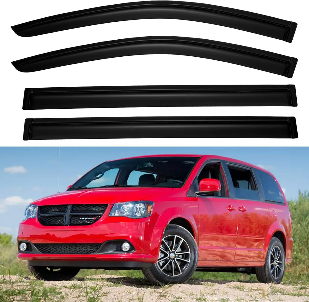 Window Visors Rain Guards for 2008-2020 Dodge Grand Caravan, Out-Channel Window