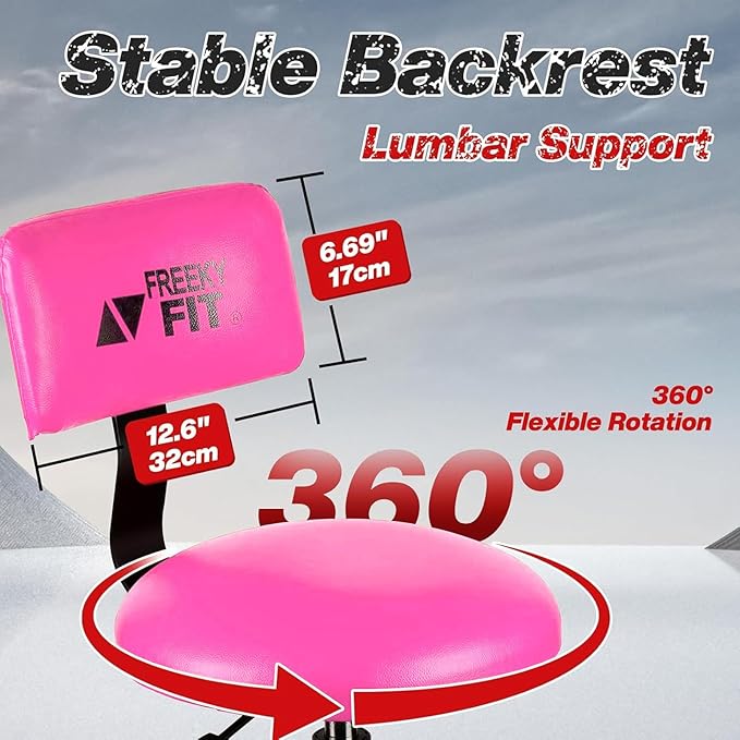 Shop Stool with Backrest, Mechanic Garage Stool