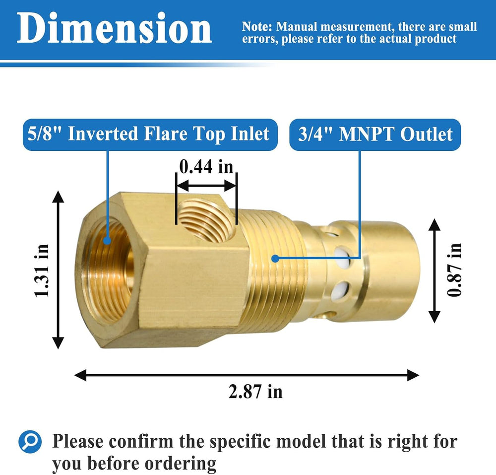 85582229 Check Valve Replacement for Compressors, 5/8'' Inlet, 3/4&qu...