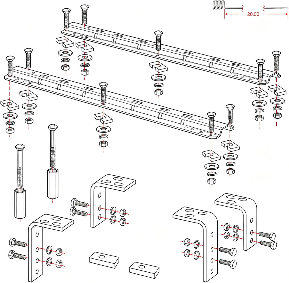 Universal Installation Kit w/Hardware and Brackets Compatible with Reese 5th ...
