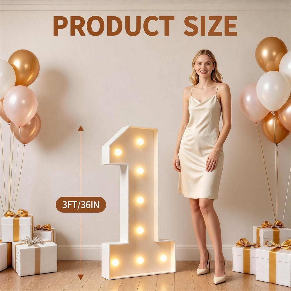 imprsv 3FT Marquee Numbers 100 for 100th Birthday Party Decorations