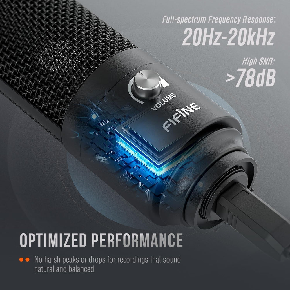 FIFINE T669 Studio Condenser USB Microphone for Recording Podcasting