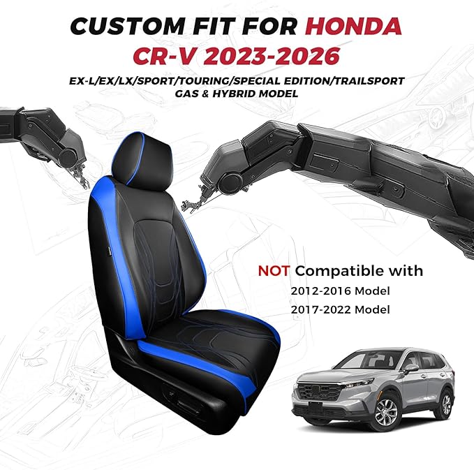 FREESOO Seat Covers for Honda CRV, Custom Fit Seat Covers Full Set, CRV LX EX
