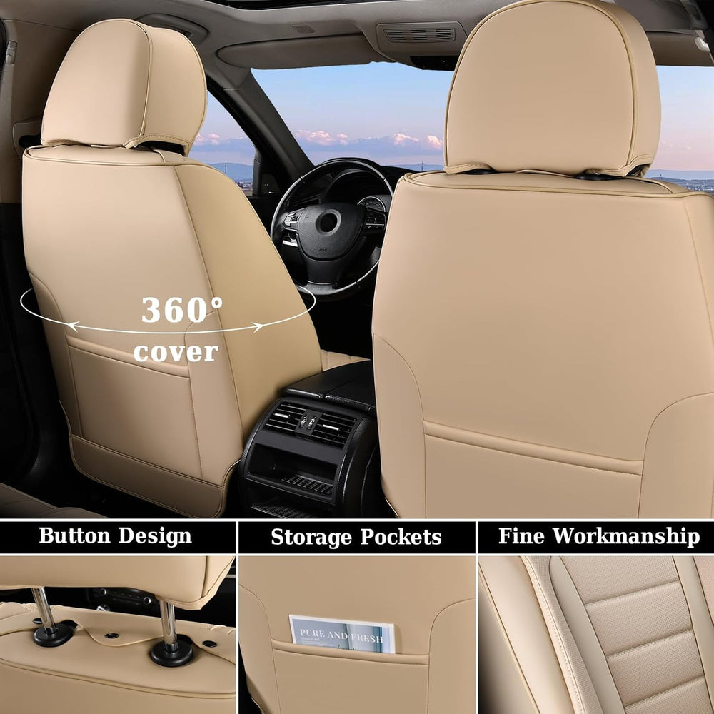 Coverado Car Seat Covers Front Seats, Car Seat Cover Beige, Car Seat Protecto...