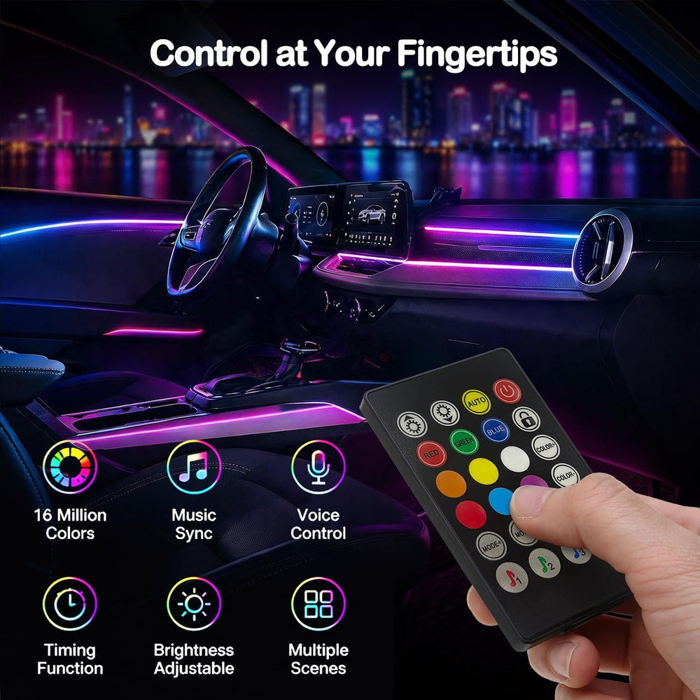 Car LED Strip Lights, Interior Acrylic LED Lights for Car with Dynamic Rainbo...