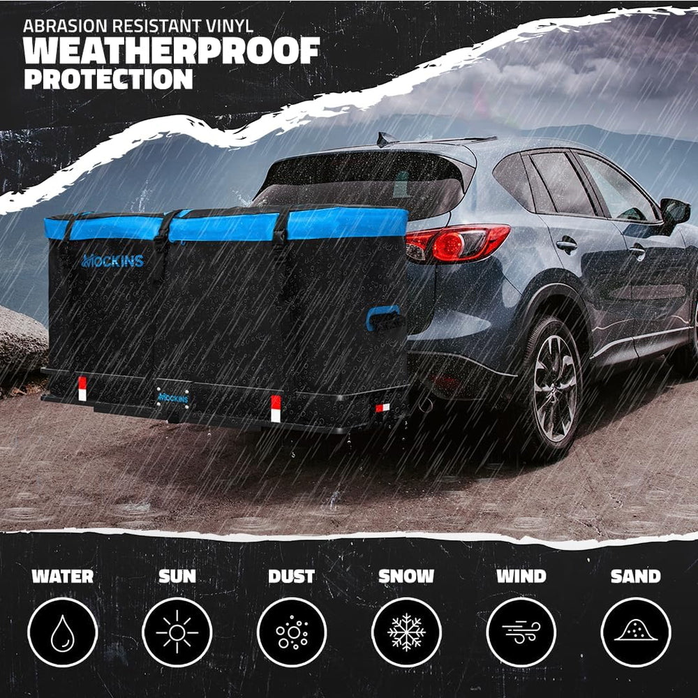 Mockins 25 Cu Ft Large Weatherproof Trailer Hitch Cargo Carrier Bag Set | 60&...