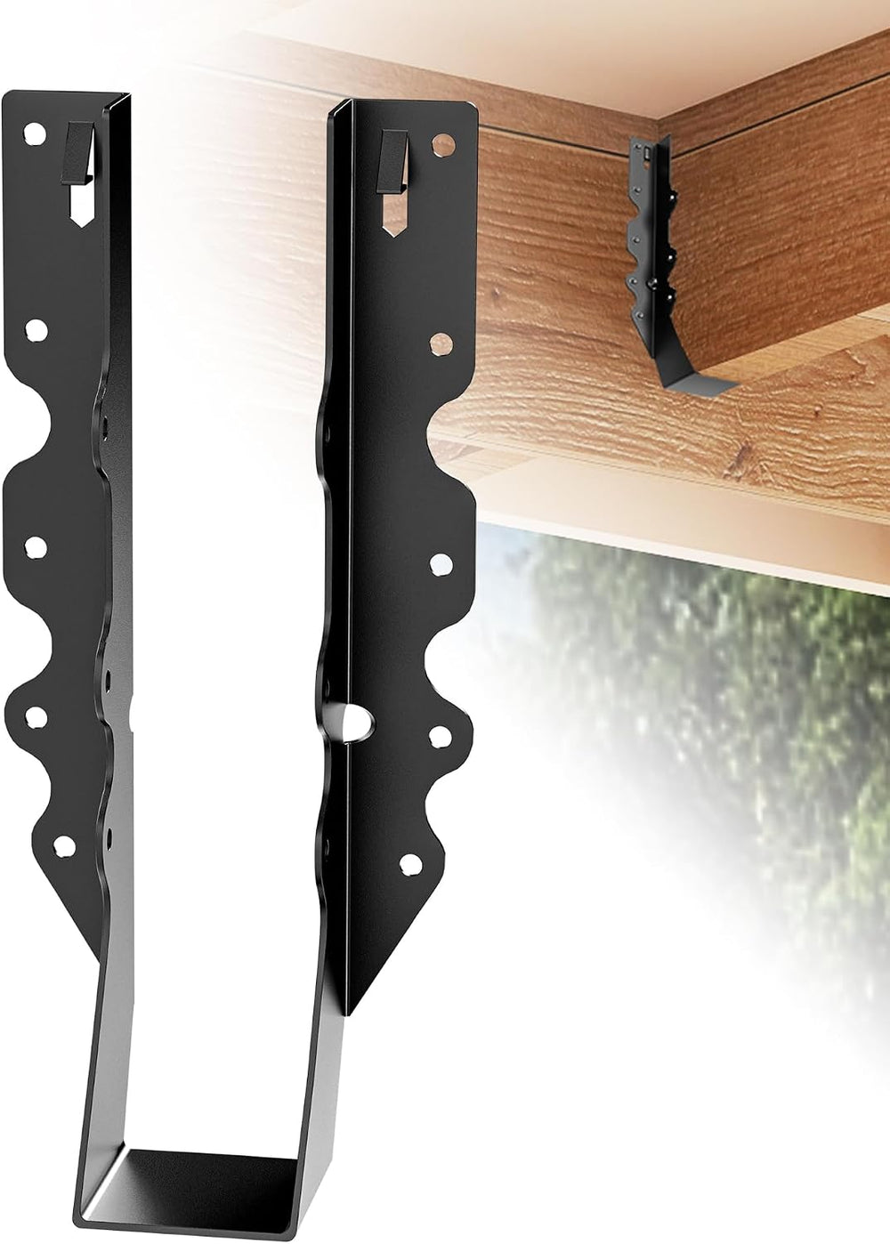 20 pcs 2x10 Joist Hangers Black 18 Gauge Face Mount Joist Hangers , 2x10 Brac...