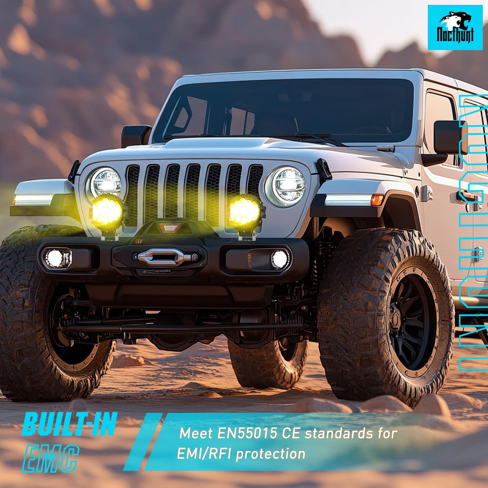 Nilight 7 Inch LED Offroad Driving Lights 2PCS 80W Amber Side Shooter Pods