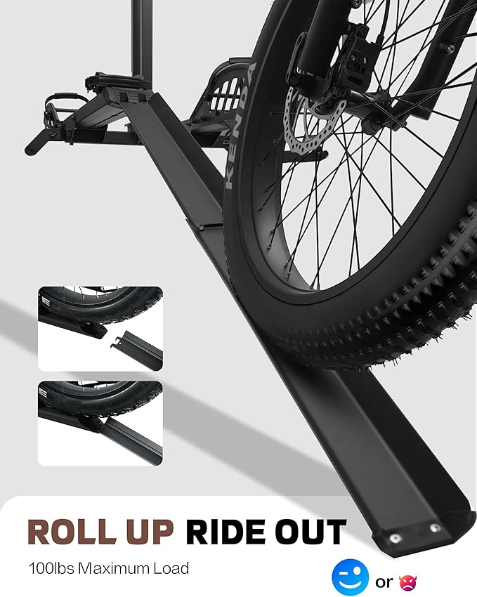 E-Bike Rack with Ramp, Hitch 2 Bike Rack, 200 lbs Capacity Electric Bike Carrier