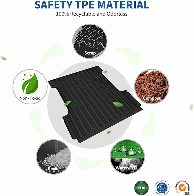 OEDRO Truck Bed Mat Fit for 2024 2025 Toyota Tacoma 5FT, TPE All Weather 2024