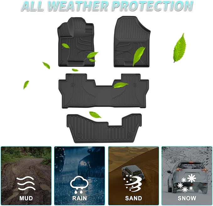 Floor Mats Compatible with Honda Pilot 8 Seats 2016-2022