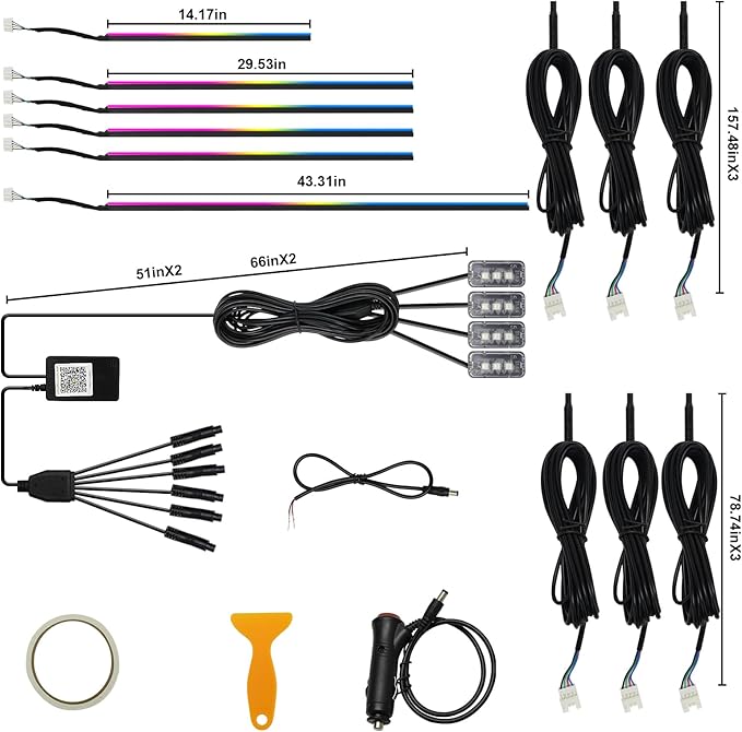 Acrylic Interior Car LED Strip Light RGB Dreamcolor 10 in1