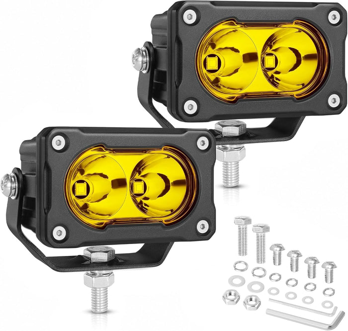 OFFROADTOWN LED Pods Yellow 3'' 40W Spot CREE LED Ditch Driving Fog Lights