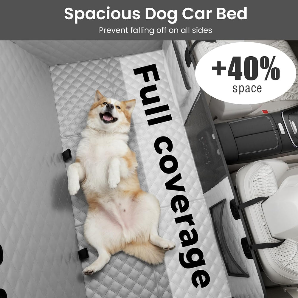 Dog Car Seat Cover for Back Seat, Waterproof Leather Fabric Back Seat Extende...