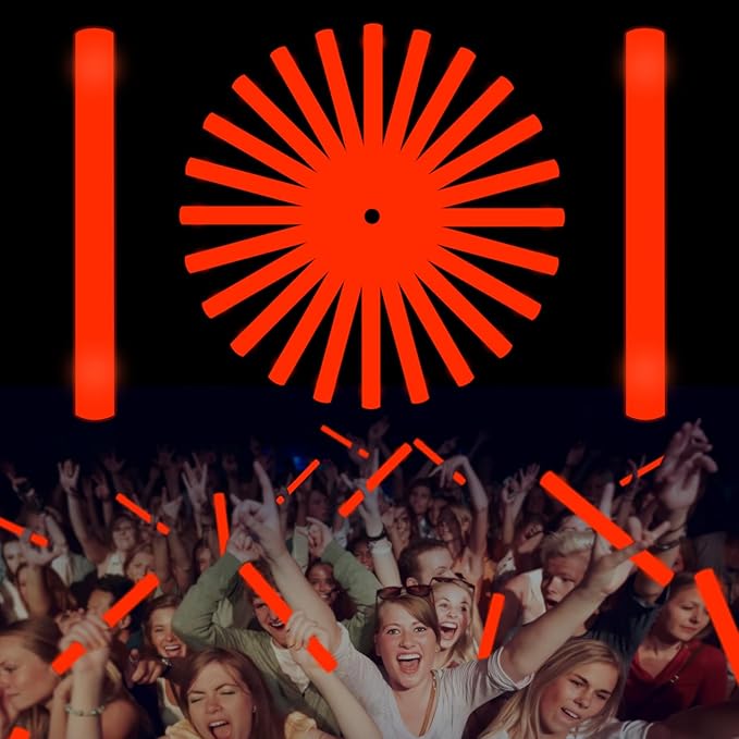 Glow Foam Sticks Bulk, 24 Pcs Red Giant LED Light Up Sticks 3 Modes Flashing ...
