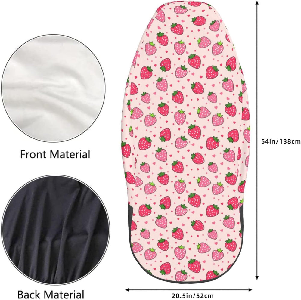 Dujiea Pink Strawberry 2 Pcs Universal Auto Seat Covers Front Seats Only, Veh...