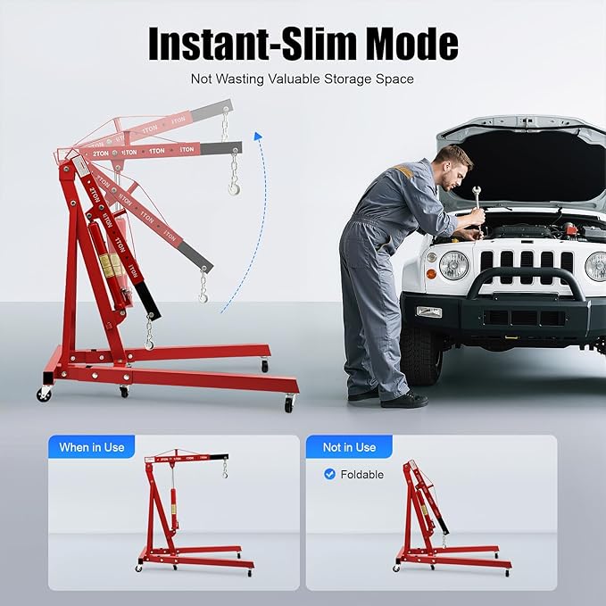 Folding Engine Hoist 1 Ton Engine Crane Lift