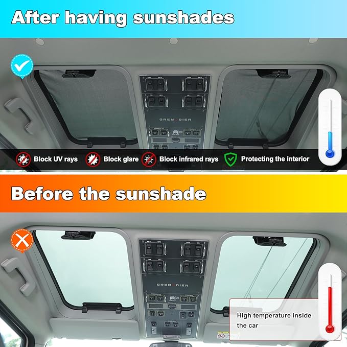 Compatible with INEOS Grenadier 2020-2024 Car Sunroof Sun Shade, Foldable