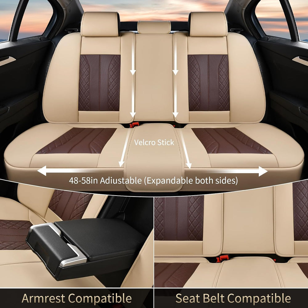 FLORICH Front and Back Seat Covers for Cars Leather Car Seat Cover Full Set 5...