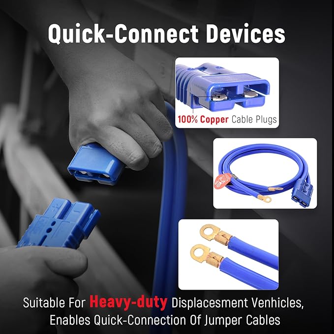 TOPDC Jumper Cables, 1 Gauge 30 Feet 800A Booster Cables
