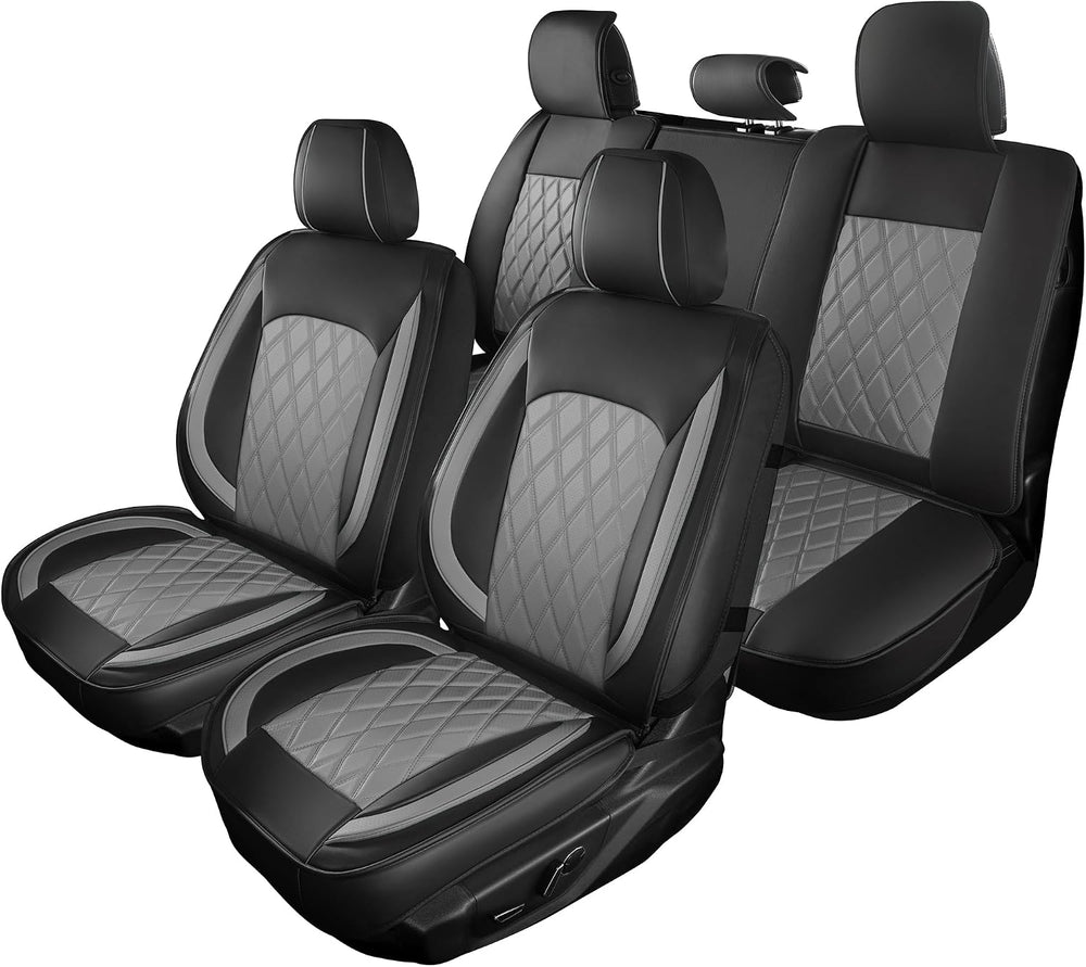 LINGVIDO Car Seat Covers Full Set (5 Seats) - Premium Perforated Nappa Leathe...