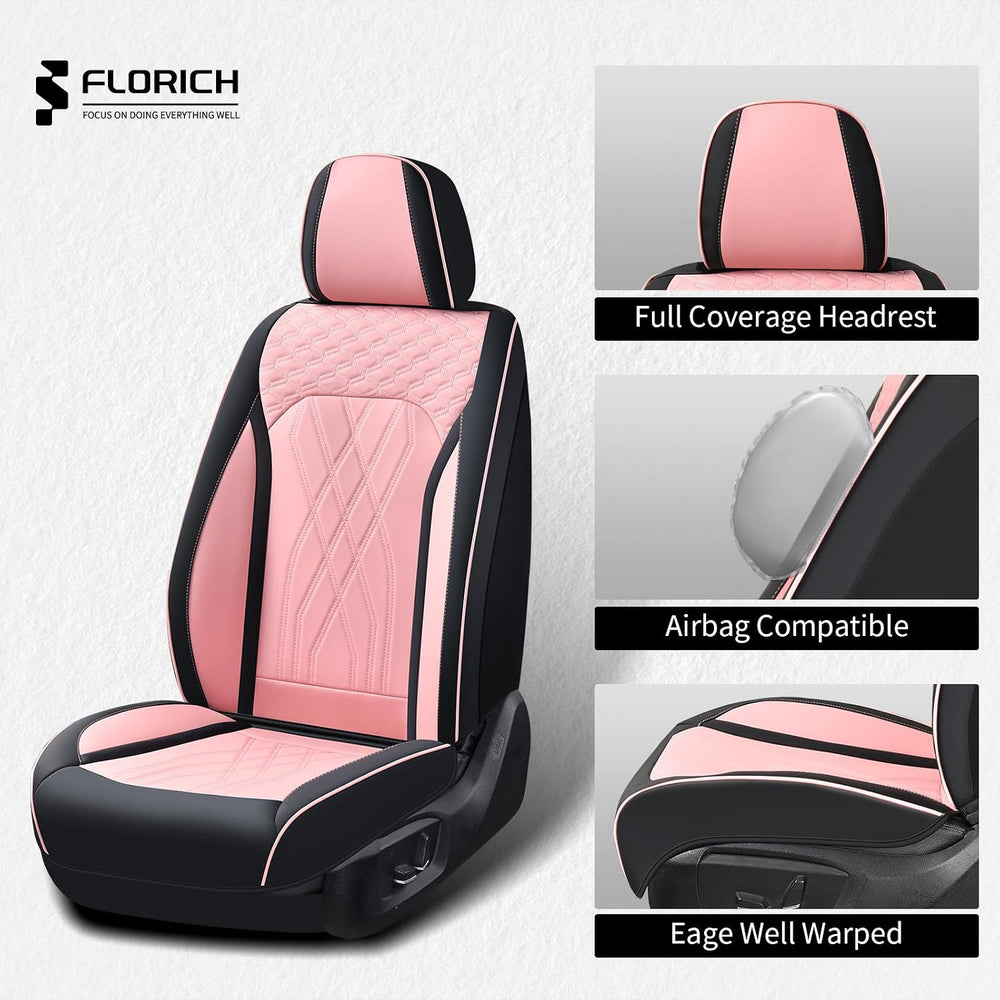 FLORICH Automotive Seat Covers Leather Pink Seat Covers for Cars Front Seats ...