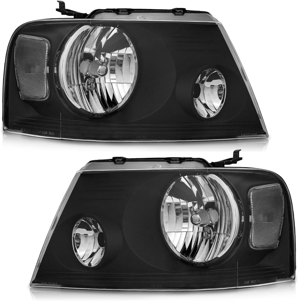 WEELMOTO Headlights for 2004-2008 Ford F150 Pickup / 06-08 Mark LT Headlight ...