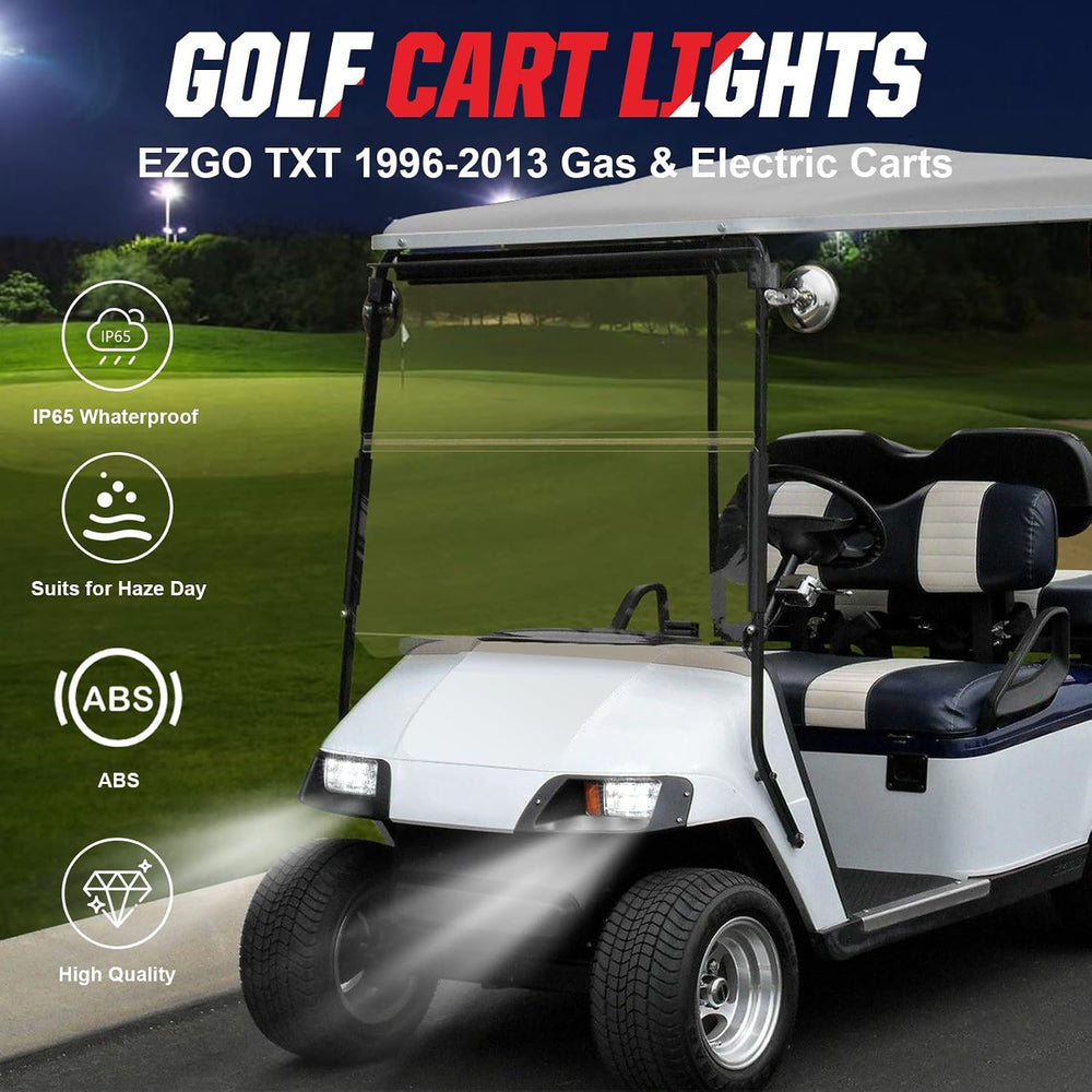 EZGO LED Headlight Tail Light Kit, Golf Cart Headlight Taillight Kit for EZGO...