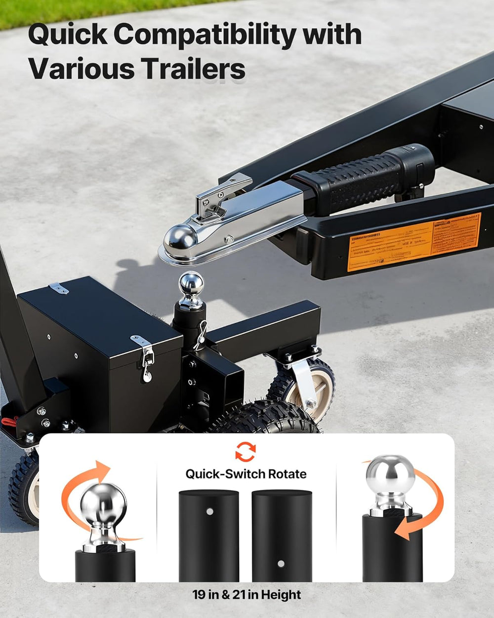 VEVOR Electric Trailer Dolly, 3600 lbs Max Trailer Weight 600 lbs Max Tongue ...