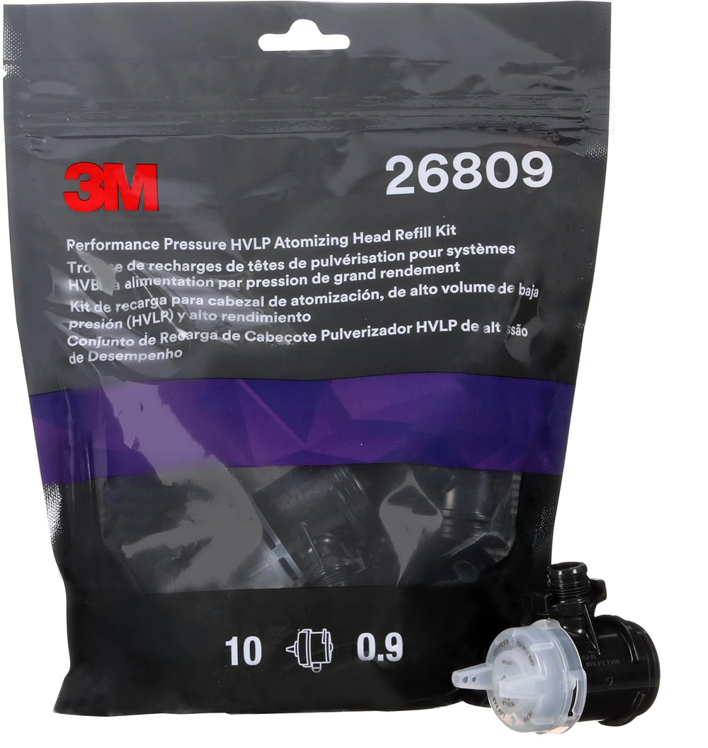 3M Performance Pressure HVLP Atomizing Head Refill Kit 26809, 10 Pack, 5