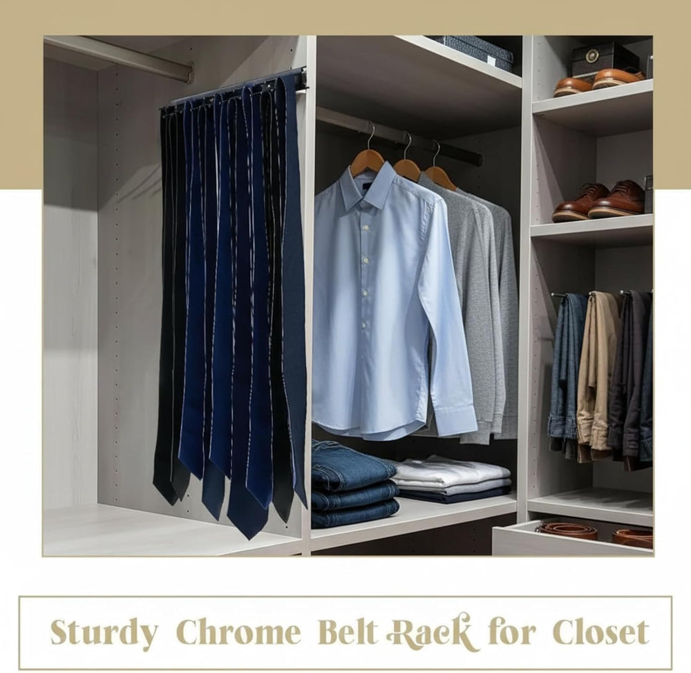 Blulu 2 Pcs 13.8'' Sliding Tie Rack Hangers for Closet, 25 Tie Each, ...