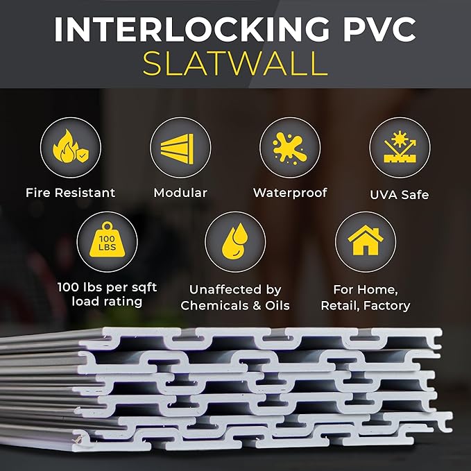 Heavy Duty 8x4 PVC Garage Slatwall Storage System
