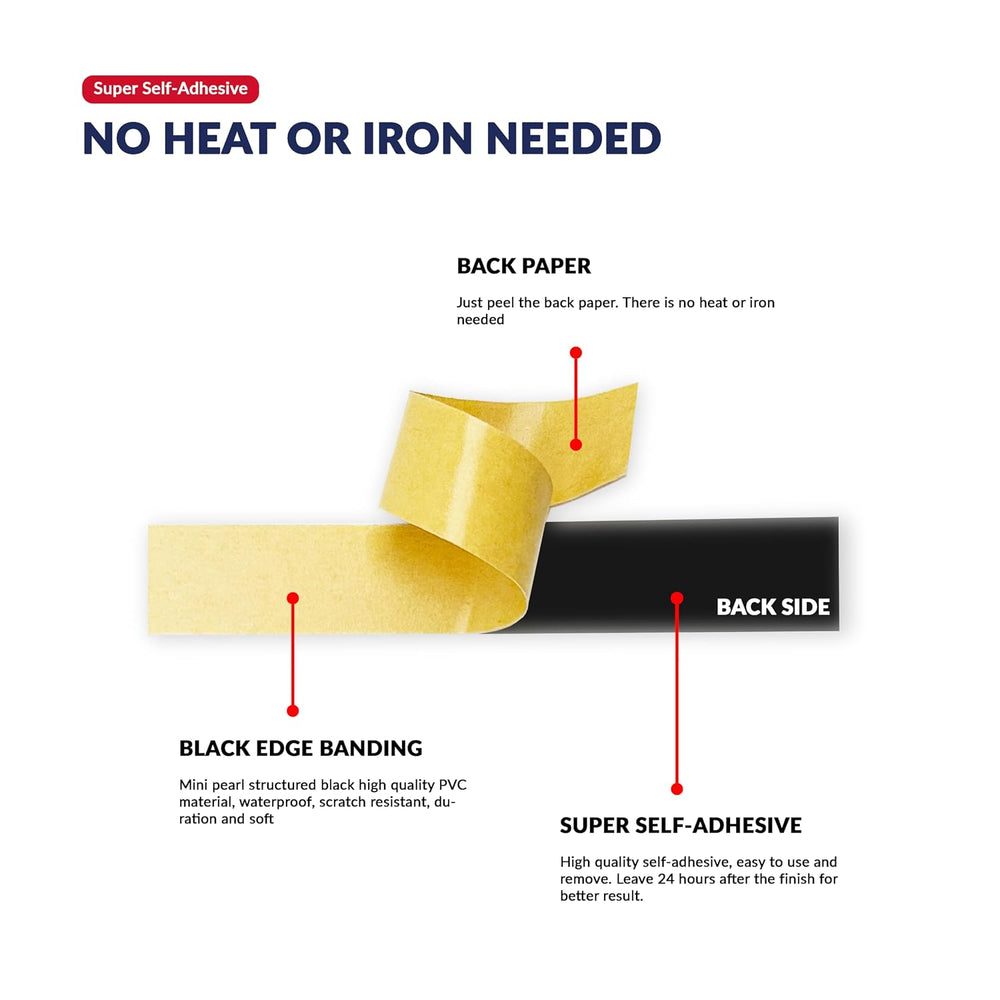Black PVC 1 inch x 50 ft Edge Banding Tape Peel Stick Adhesive Veneer Edging ...