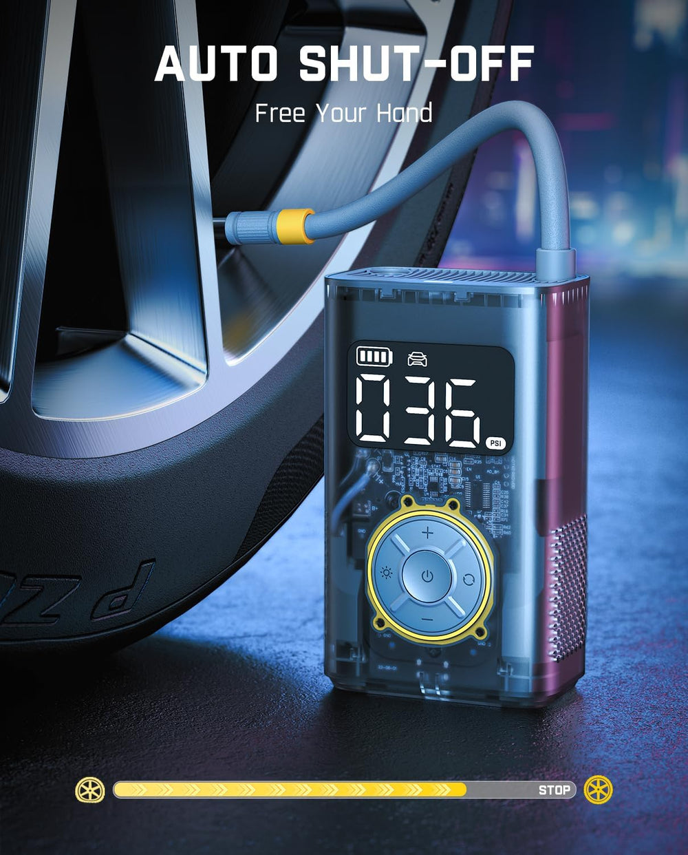 Fanttik X9 Pro Portable 1Min Fast Tire Inflator for Compact Car, Gray