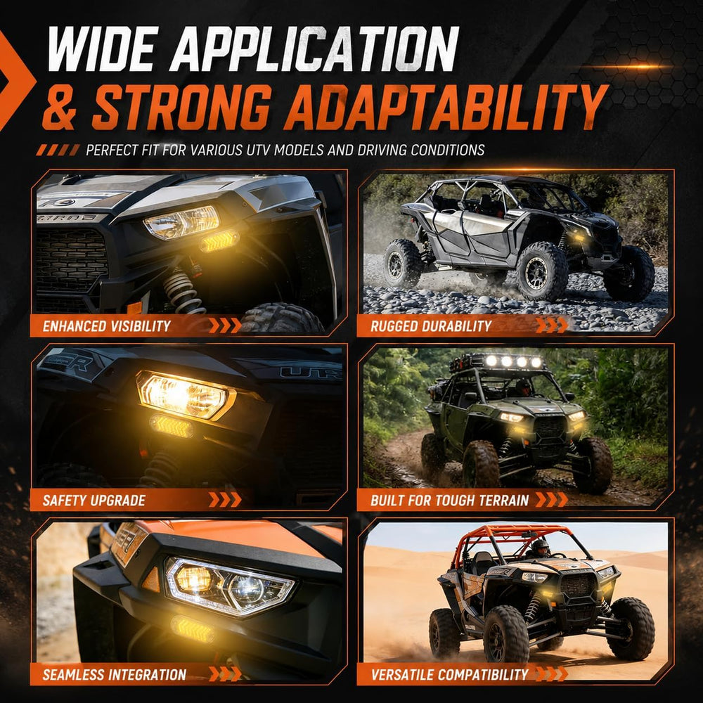 UTV Turn Signal Kit with Spare Bulb Assurance, 110dB Horn, Pre-Wired Plug-and...