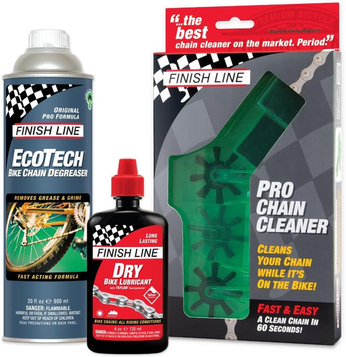 Finish Line Pro Chain Cleaner Kit with Degreaser and Chain Lubricant