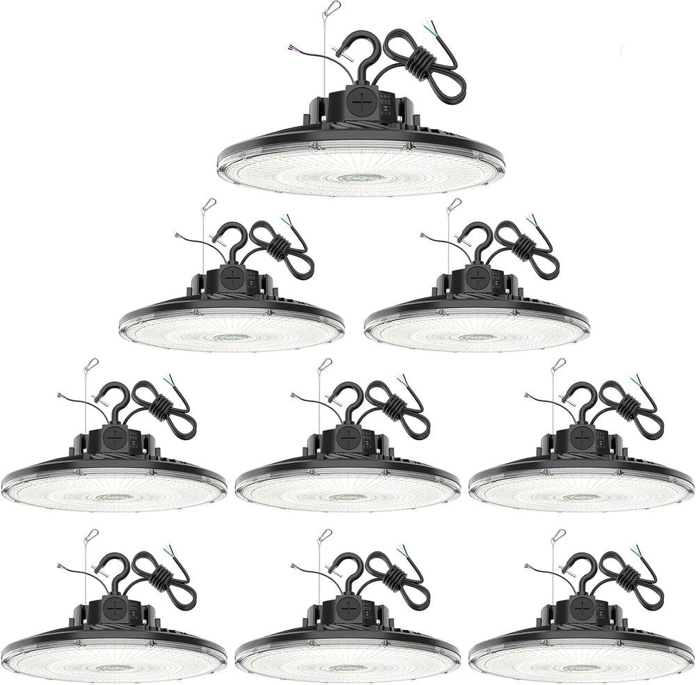 9 Pack 480V LED High Bay Light UL DLC Listed UFO Light 240W 200W 150W Adjustable