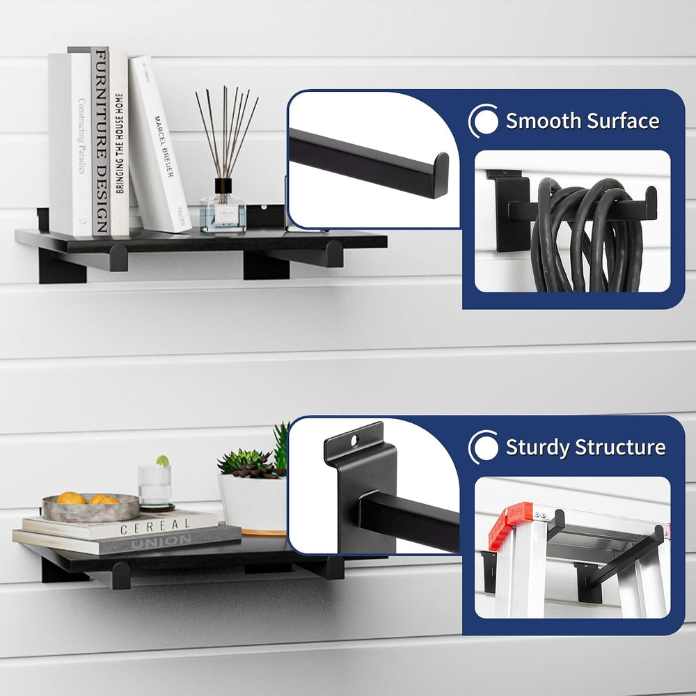 16 Pack Heavy Duty Tube Slatwall Shelf Brackets, Metal Tubular Slat Wall Brac...