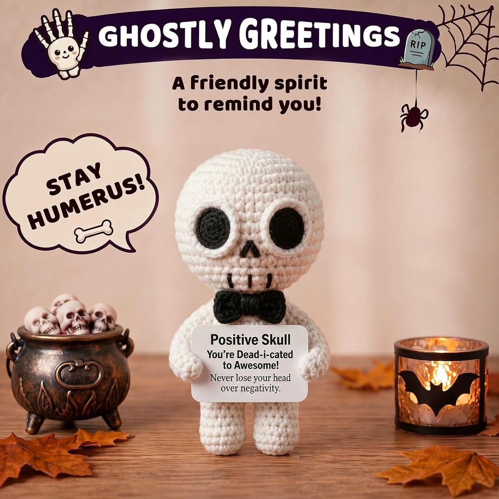 Mixweer 6 Pack Halloween Crochet Ghosts Positive Gifts for Adults