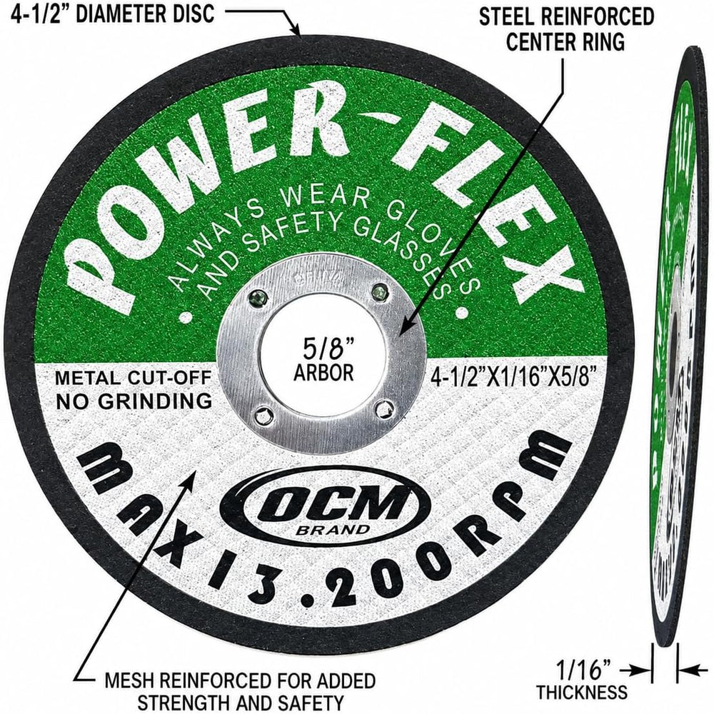 50 Pack 4 1/2 Inches x 1/16 Inches x 5/8 Inches Premium Cut Off Wheels - for ...