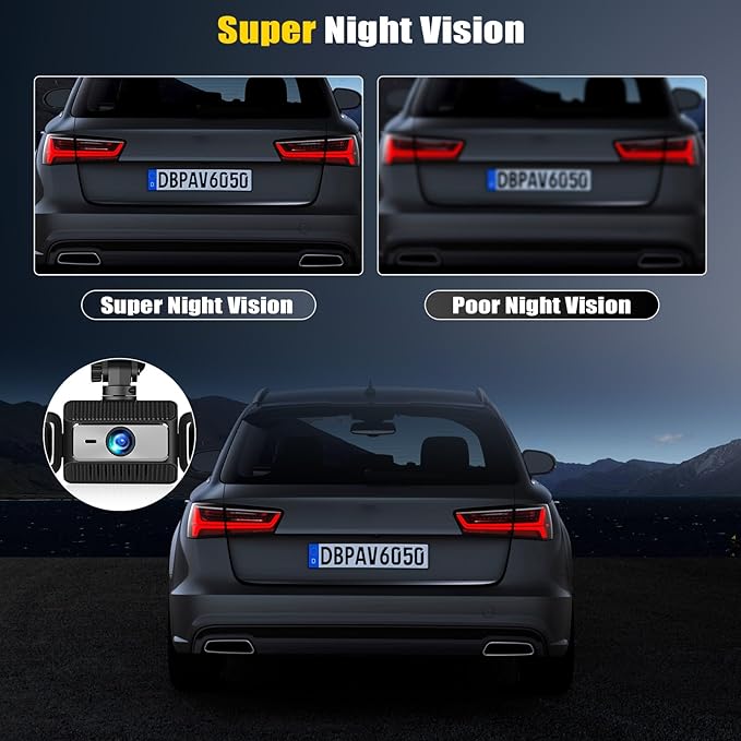 4 Channel Dash Cam Front and Rear Inside Left Right, 2.4 Inch 1080P Dash Camera