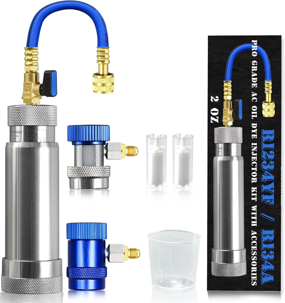 R1234YF & R134A AC Oil Dye Injector Kit with Accessories