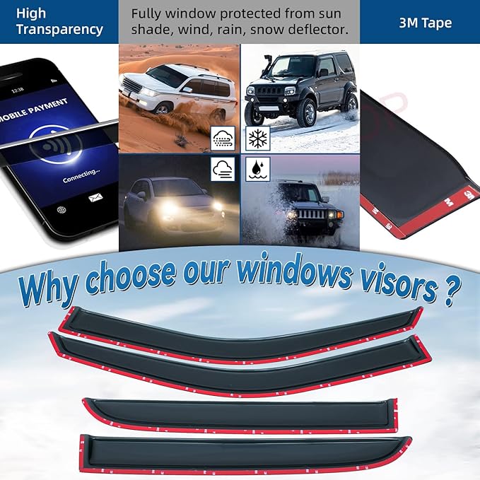 Set of 4 Window Visors Compatible