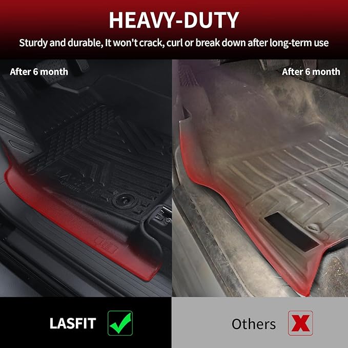 LASFIT Floor Mats Fit for Tacoma 2024-2025 Xtra Cab All Weather Floor Liner TPE