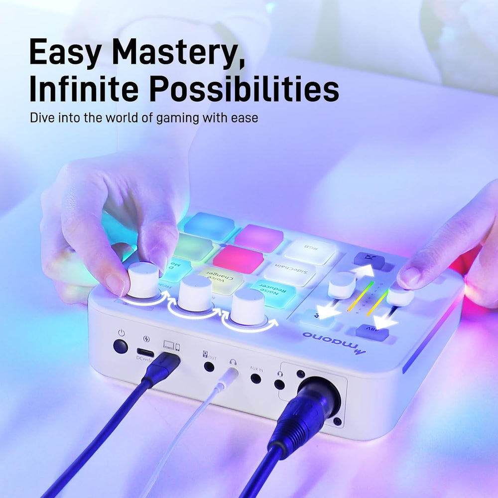 MAONO G1 Neo Gaming Audio Mixer Audio Interface with XLR Input & 48V