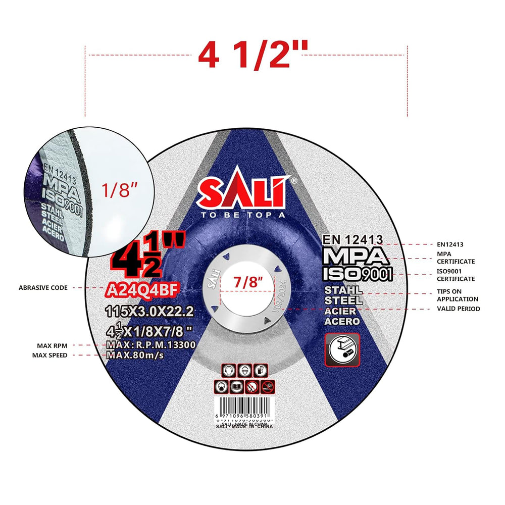 SALI 25 Pack 4-1/2 Inch Grinding Wheels for General Purpose Metal & Stain...