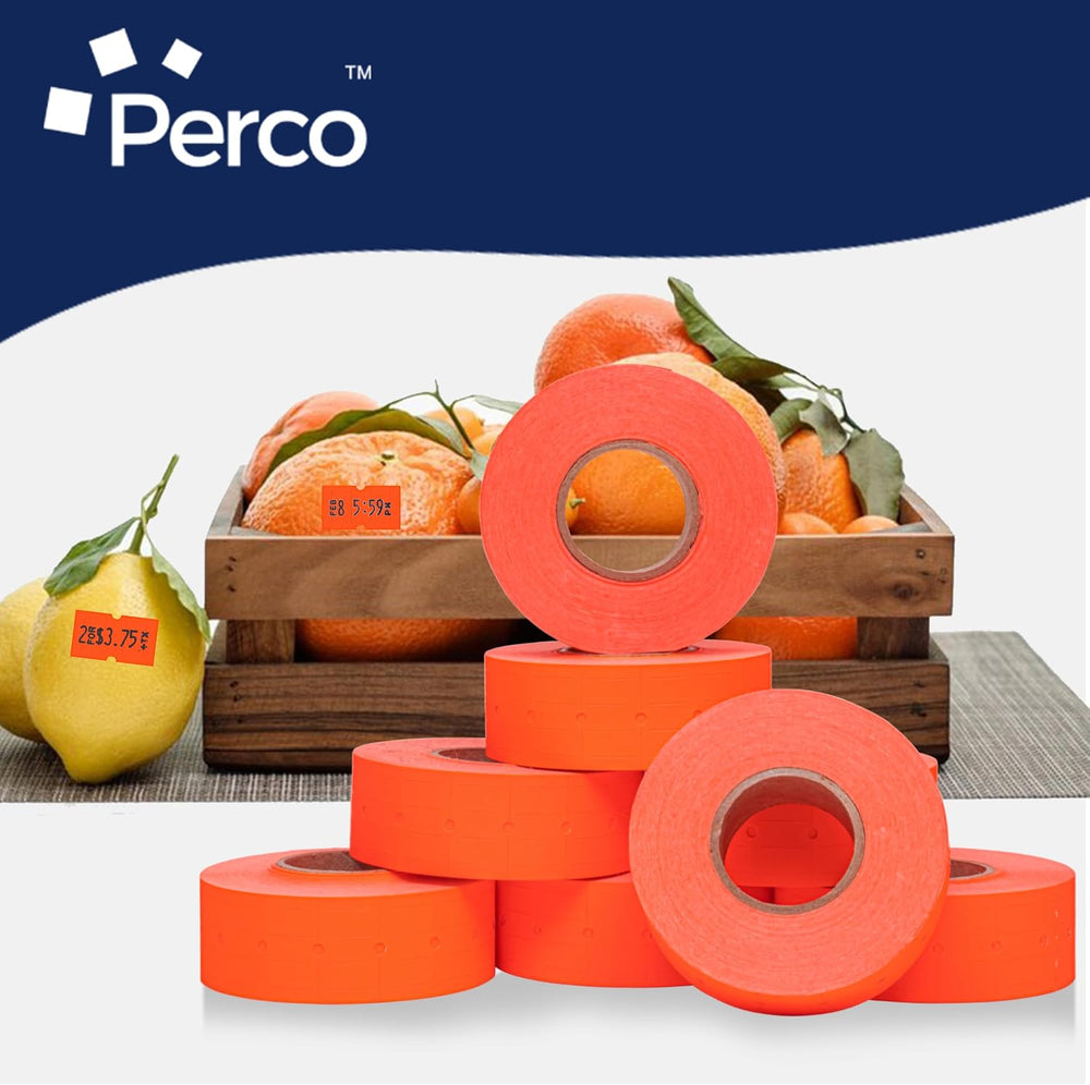 Perco 1-Line Red Blank Price & Date Gun Labels – 80 Rolls, 80,000 Count